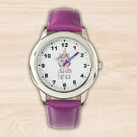 Montre Lindo Unicornio Acuarela Multicolor<br><div class="desc">Este lindo diseño tiene un lindo unicornio rosa con cabello multicolor , con el nombre de tus chicas, este diseño es ideal para chicas que esten aprendiendo a usar el reloj por primera vez y a su vez es un regalo hermoso para chicas. No dude y Adquiera el suyo ahora....</div>