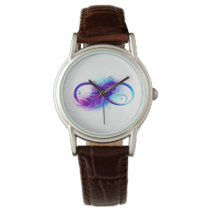 Montre L'infini avec plume violette