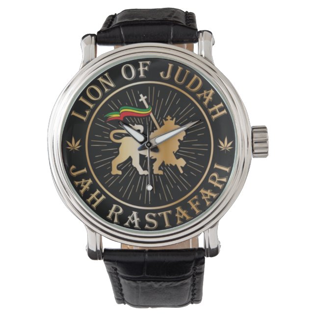 Montre Lion of Judah Tripe of Judah Selassie I Jah Rasta (devant)