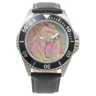 Montre Lion rocailleux artistique