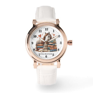 Montre Livre de cheval mignon personnalisable fou