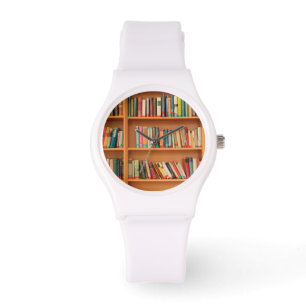 Montre Livres sur Arrière - plan de bibliothèque