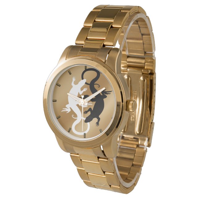 Montre Lizard Art Watch Cool Reptile Art Wrist Watch (Incliné)