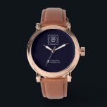 Montre Logo Bleu Marine | Entreprise Corporative Professi<br><div class="desc">Améliorez votre marque avec ce design de logo personnalisé bleu marine. Parfait pour les cadeaux d'entreprise, la reconnaissance des employés ou les objets promotionnels, ce design professionnel permet au logo de votre entreprise de briller dans un style corporatif élégant. Élégant, polyvalent et professionnel - idéal pour élever l'identité de votre...</div>