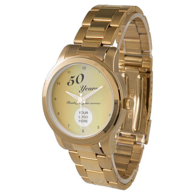 Montre Logo de l'entreprise 50 ans de service (Incliné)