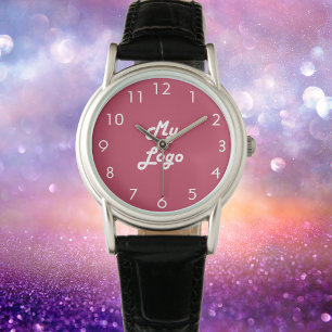 Montre Logo de l'entreprise rose magenta