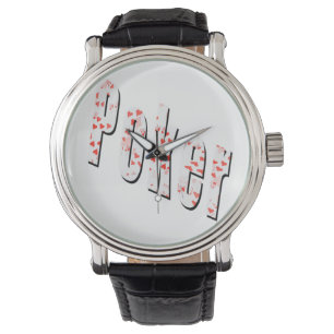 Montre Logo De Poker Fabriqué Avec Coeurs,