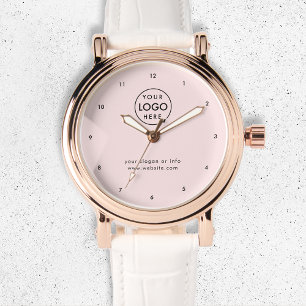 Montre Logo d'entreprise Blush Pink Modern Professional