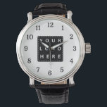 Montre Logo d'entreprise simple promotion<br><div class="desc">Une montre élégante avec des chiffres noirs pour personnaliser avec le logo de votre entreprise. Fait une idée de cadeau formidable comme cadeau d'appréciation des employés ou cadeau de vacances pour les clients.</div>