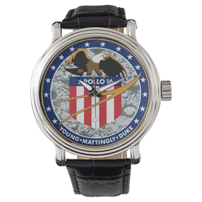 Montre Logo du patch de mission NASA Apollo 16 (devant)