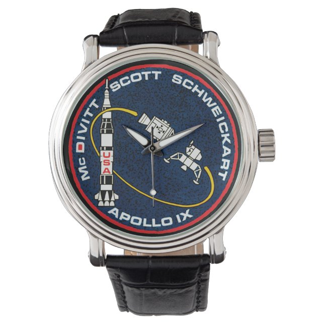 Montre Logo du patch de mission NASA Apollo 9 (devant)