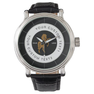 Montre Logo Entreprise Noir & Blanc Personnalisé