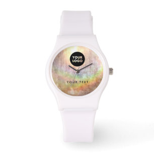 Montre Logo Holographique Chic Beige
