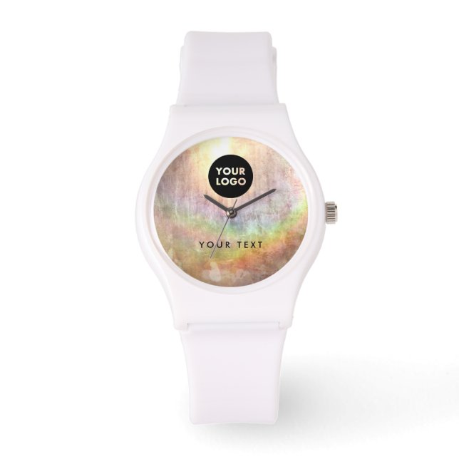 Montre Logo Holographique Chic Beige (Recto)
