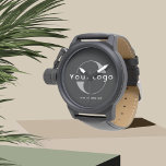 Montre Logo moderne Black Business marque minimale Sociét<br><div class="desc">Custom Watch avec un design simple et minimal. Ajoutez votre logo et votre texte.</div>