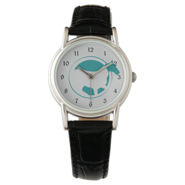 Montre Logo moderne Turquoise Horse Circle (devant)