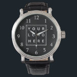 Montre Logo Personnalisé Professionnel Promotionnel Noir<br><div class="desc">Une montre noire design avec des chiffres blancs pour personnaliser avec le logo de votre entreprise. Fait une idée de cadeau formidable comme cadeau d'appréciation des employés ou cadeau de vacances pour les clients.</div>