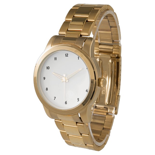 Montre Logo Photo Personnalisé Texte D'Art Bracelet Or Su (Incliné)