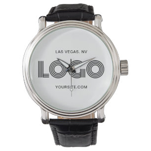 Montre Logo rectangulaire moderne blanc et noir