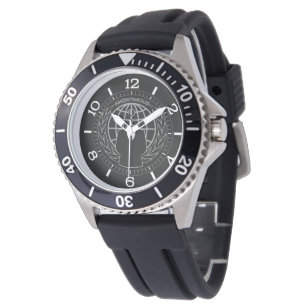 Montre Logotype cool anonyme sur cadran noir solide