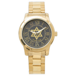 Montre L'or d'étoile de David personnalisent