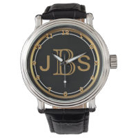 L'or noir classique masculin | Monogramme masculin