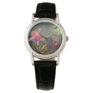 Montre L'orchidée de Cattleya et trois colibris Heade