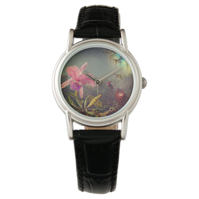 Montre L'orchidée de Cattleya et trois colibris Heade (devant)