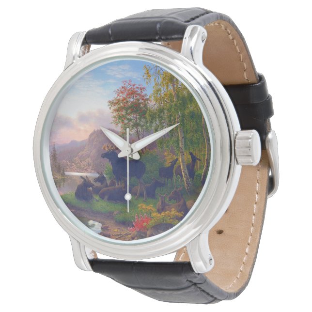 Montre L'orignal majestueux dans un paysage d'automne sué (Incliné)