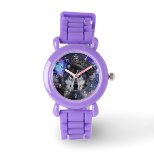 Montre Loup d'animal dans la couronne