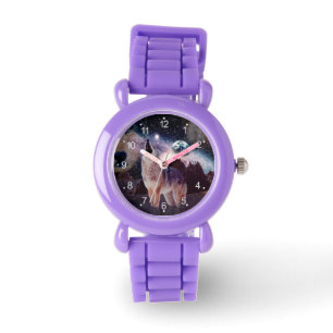 Montre Loup hurlant dans l'univers