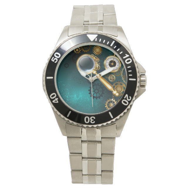 Montre Loupe en style Steampunk (devant)