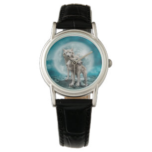Montre Loups blancs et lune