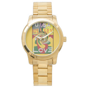 Montre Love Red Golden Green