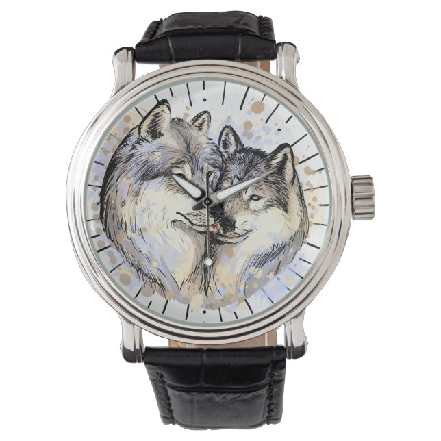Montre Loyauté et amour dans la nature (Wolf Love) (devant)
