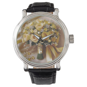 Montre "Lueur dorée : Un bouquet de roses au miel d'amour