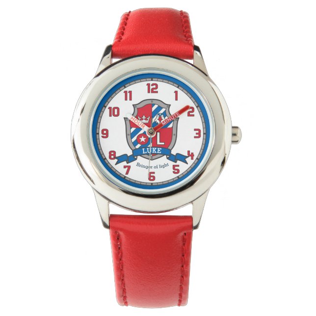 Montre Luke nom signifiant lettre L crête rouge oiseau bl (devant)
