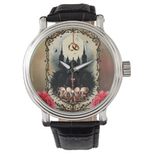 Montre Lune gothique – Amour éternel sous le ciel de minu