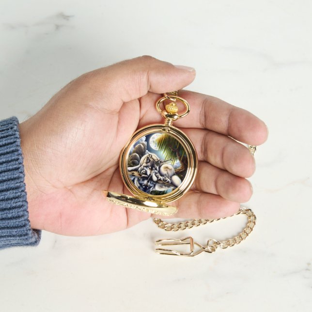 Montre Lune Sérénité Un Loup Slumpteur (main)