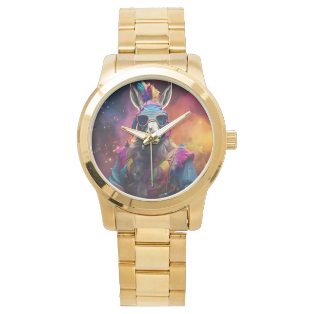 Montre Lunettes bleues Funky Donkey (devant)