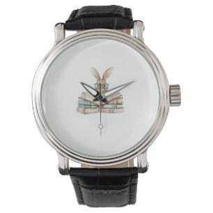 Montre Lunettes de lecture de lapin mignon livres lecteur