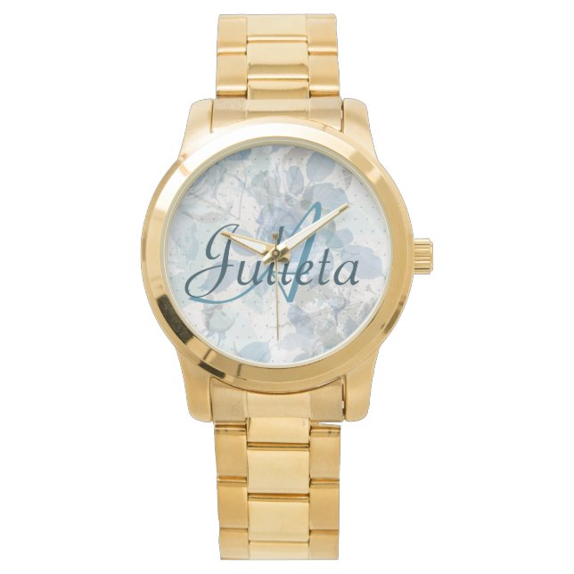 Montre Luxe Rose bleue Monogram (devant)