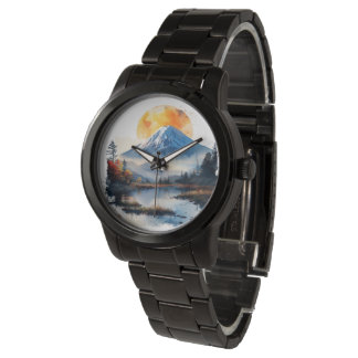 Montre Luxury Landmark Mountain & River Watch Elegant 