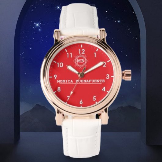 Montre Luxury Monogram custom name red