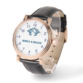 Montre Luxury vintage blue Monogram white (Angle)