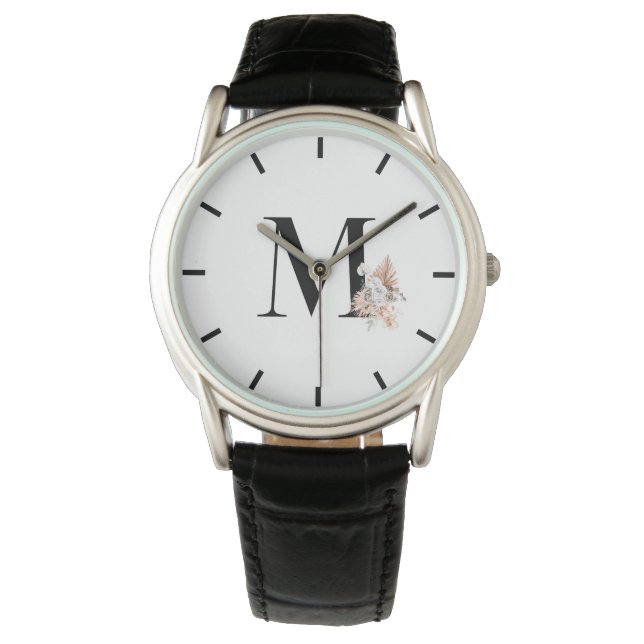 Montre M initial floral (devant)