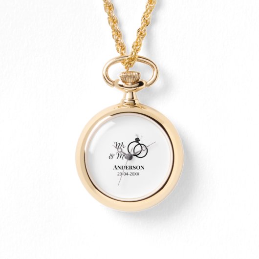 Montre M. & Mme ajouter nom de famille date année mariage (Recto)