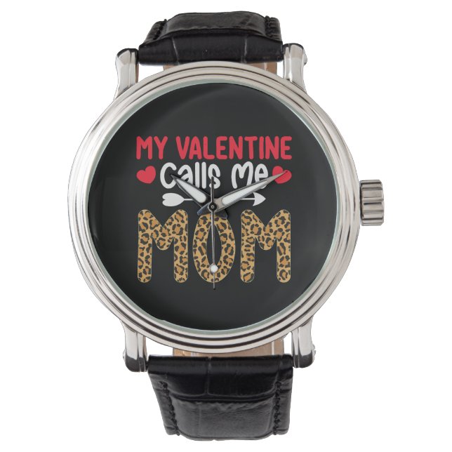 Montre Ma Saint Valentin M'Appelle Maman Leopard Buffalo  (devant)