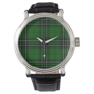 Montre MacLean Tartan vert et noir plaid