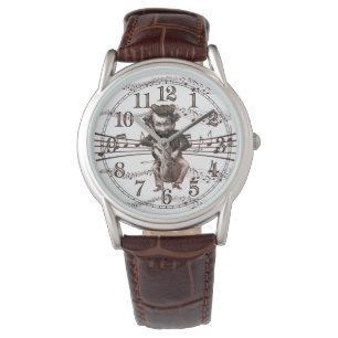 Montre Mad Cellist dans Sepia Tones Vintage Humour